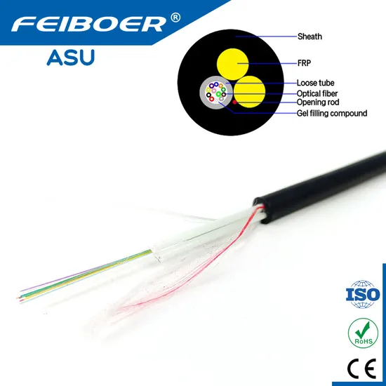 Feiboer Outdoor Glasfaserkabel Einzelmantel Doppelmantel Micro ADSS Telekommunikationskabel LSZH Asu 80 Asu 120 Mini ADSS